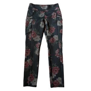 Joe B by Joe Benbasset Women's Black Floral Straight Leg Casual Pants | Size M